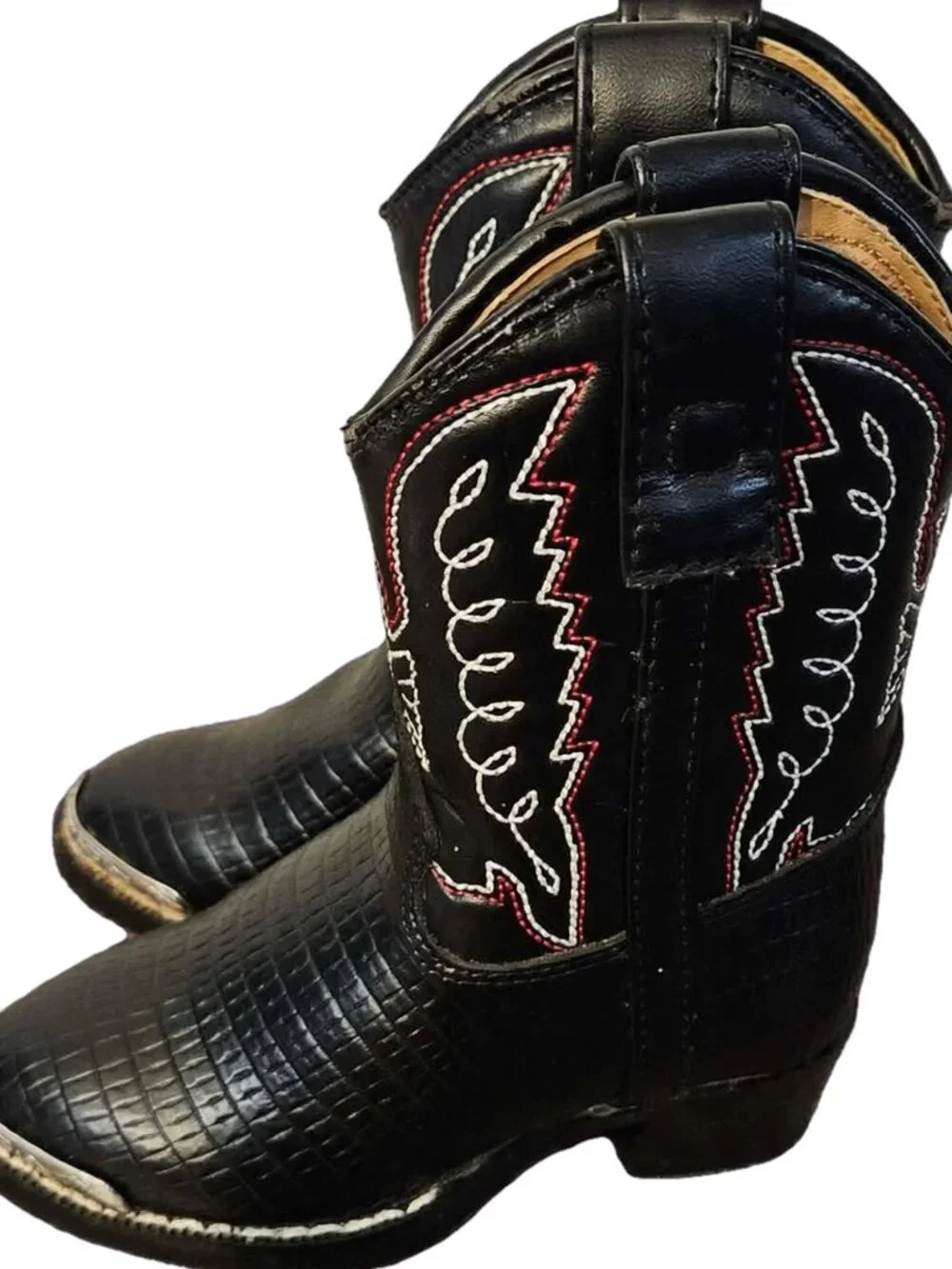 Durango Kids BT740 Lizard Print Western Boots Black Sz 6D  -- ITEM #2455
